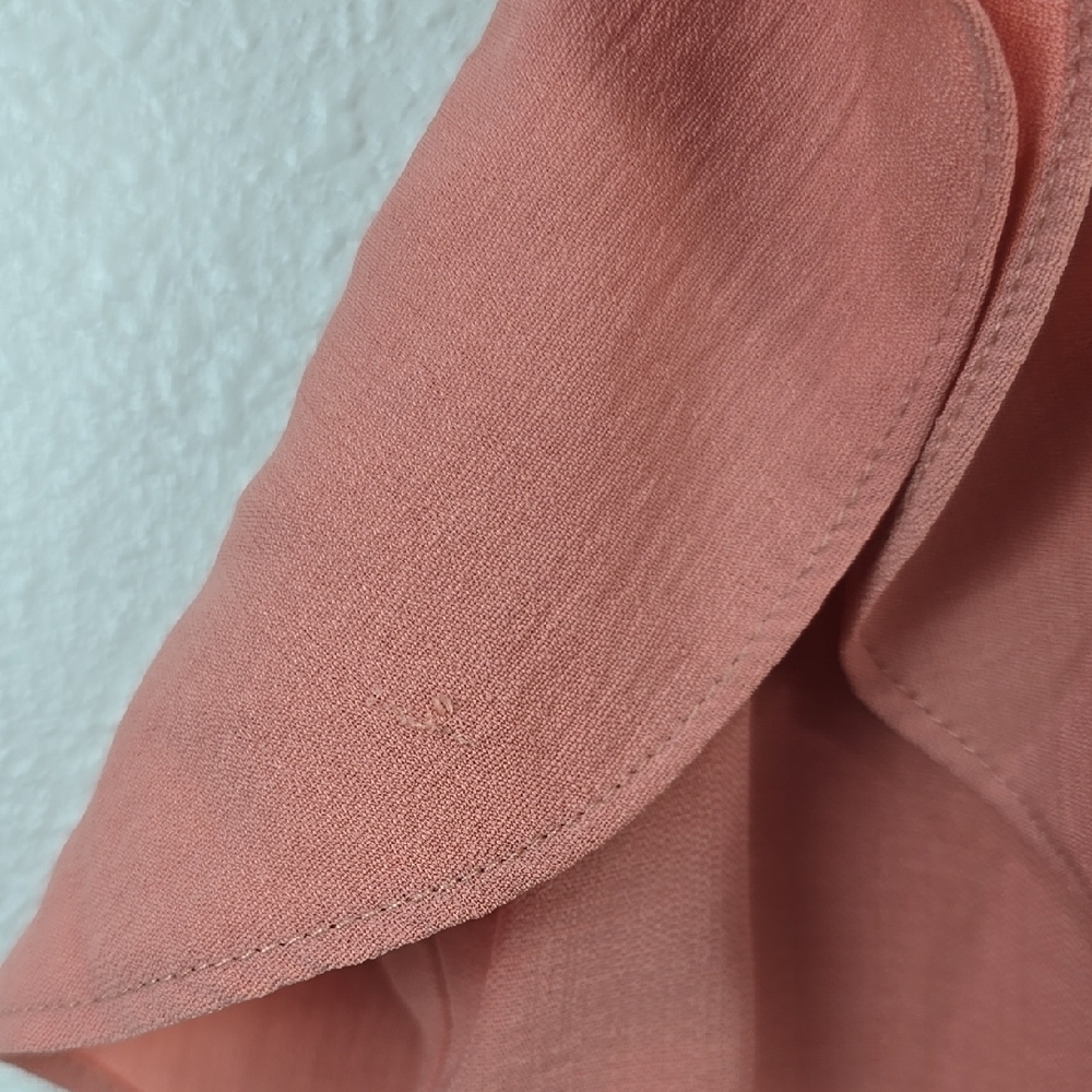 Shinestar - Pink Elegant High-Low Flared Hem, Ruffle Neck Dress Women's Small - Picture 11 of 13